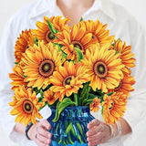 Sunflower (Updated Vase) (8 Pop - up Greeting Cards) - Pages & Parcels