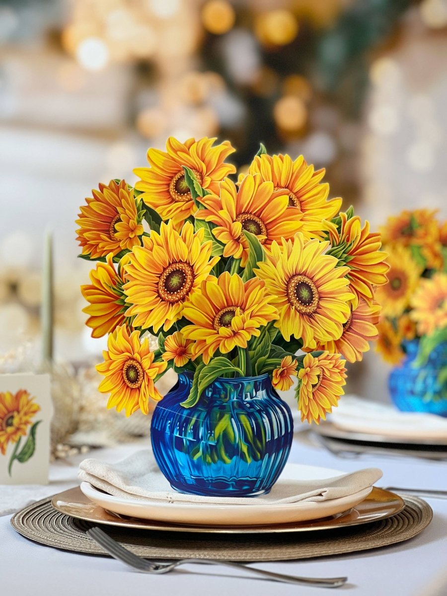 Sunflower (Updated Vase) (8 Pop - up Greeting Cards) - Pages & Parcels