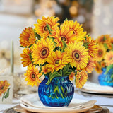 Sunflower (Updated Vase) (8 Pop - up Greeting Cards) - Pages & Parcels