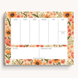 Sunny Poppies Weekly Planner Notepad, 8.5x11" - Pages & Parcels