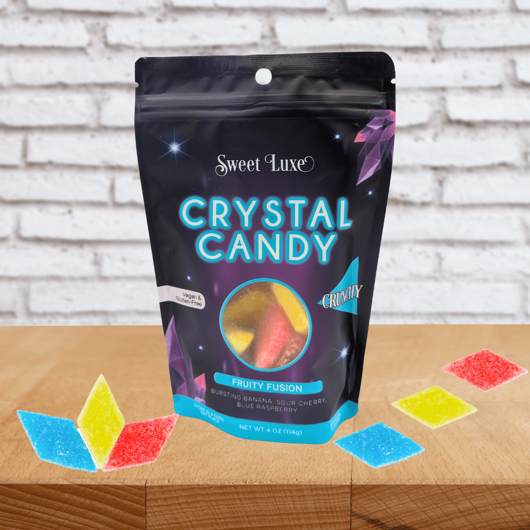 Sweet Luxe™ NEW Extra Crunchy Crystal Candy - Fruity Fusion Flavor Mix - Pages & Parcels