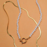 Tarnish-free stainless steel chain necklace with charm spring clasp