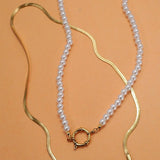 Tarnish-free stainless steel chain necklace with charm spring clasp