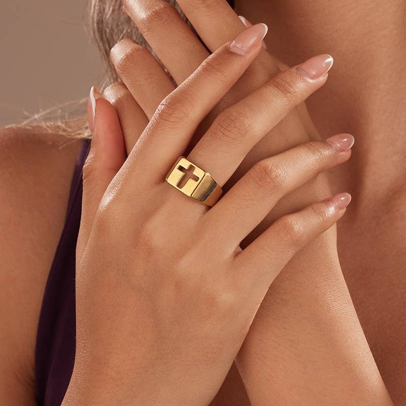 Tarnish-Free Cross Ring - Pages & Parcels