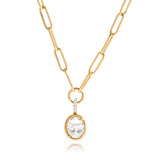 Tarnish-Free Emerald-Cut Crystal Necklace - Pages & Parcels