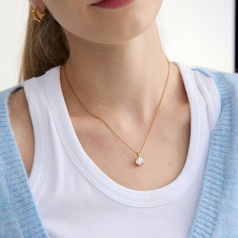 Tarnish-Free Emerald-Cut Crystal Necklace - Pages & Parcels