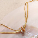 Tarnish-Free Layered Circle Pendant Necklace - Pages & Parcels