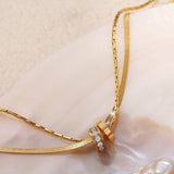 Tarnish-Free Layered Circle Pendant Necklace - Pages & Parcels