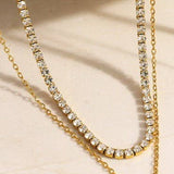 Tarnish-Free Layered Rhinestone Necklace - Pages & Parcels