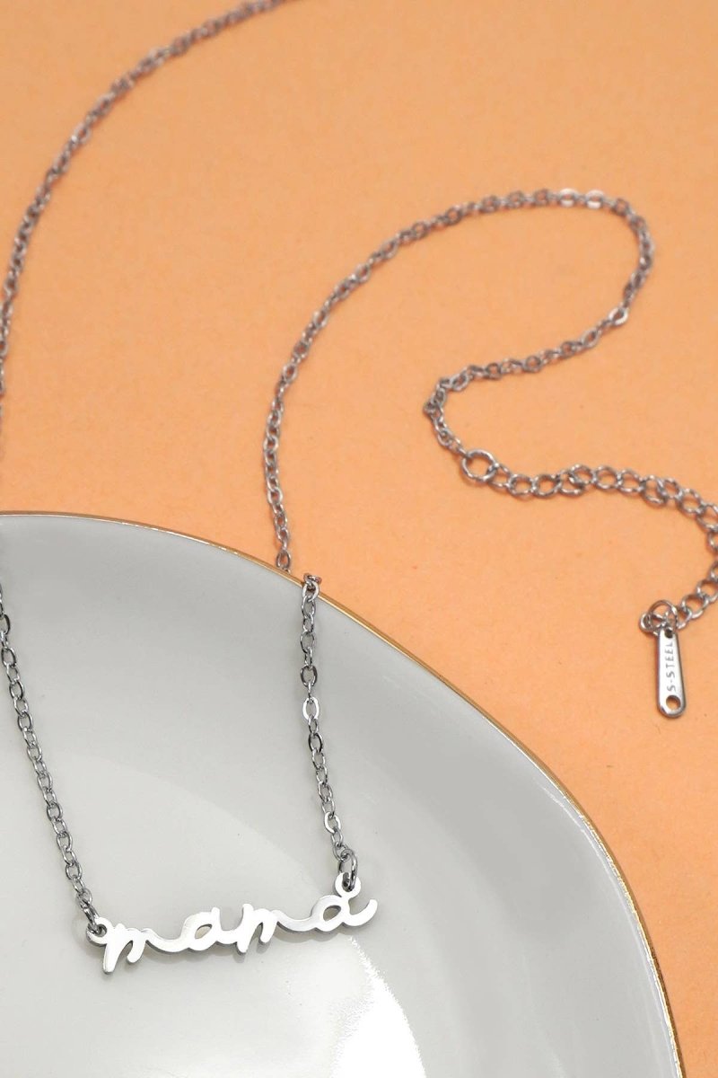 Tarnish-free stainless steel necklace with Mama pendant