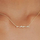 Tarnish-free stainless steel necklace with Mama pendant
