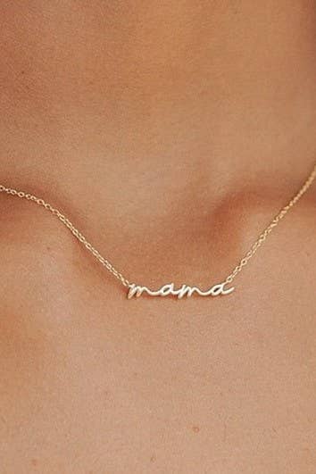 Tarnish-free stainless steel necklace with Mama pendant