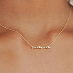 Tarnish-free stainless steel necklace with Mama pendant