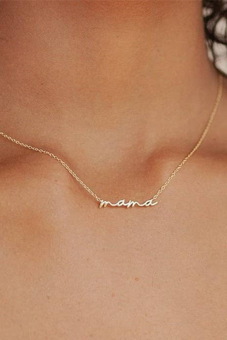 Tarnish-free stainless steel necklace with Mama pendant