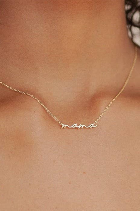 Tarnish-free stainless steel necklace with Mama pendant