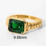 Tarnish-free stainless steel ring with rhinestone band