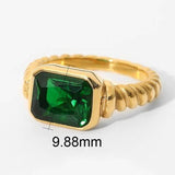Tarnish-free stainless steel ring with rhinestone band