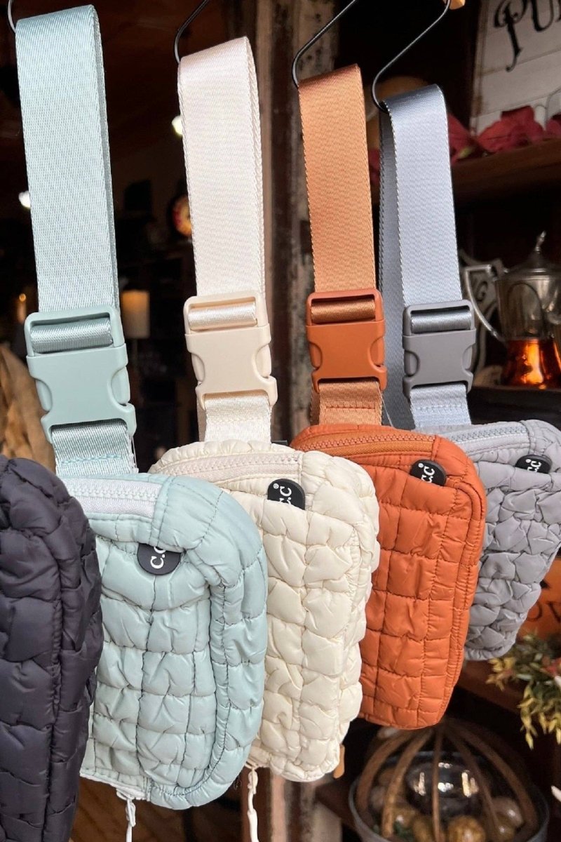 Tina Puffer Quilted Fanny Pack: Lavender - Pages & Parcels
