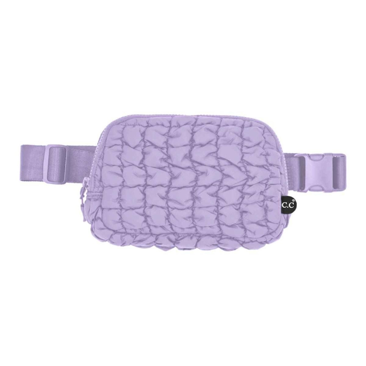 Tina Puffer Quilted Fanny Pack: Lavender - Pages & Parcels