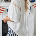 USA Graphic Half Sleeve Loose Ribbed Top - Pages & Parcels
