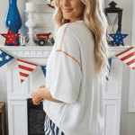 USA Graphic Half Sleeve Loose Ribbed Top - Pages & Parcels