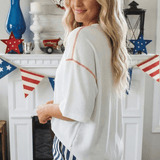 USA Graphic Half Sleeve Loose Ribbed Top - Pages & Parcels