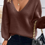 V Neck Top with Lantern Sleeves - Pages & Parcels