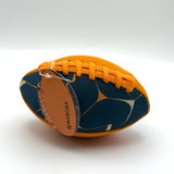 Blue and orange sport football with a Waboba tag on a white background