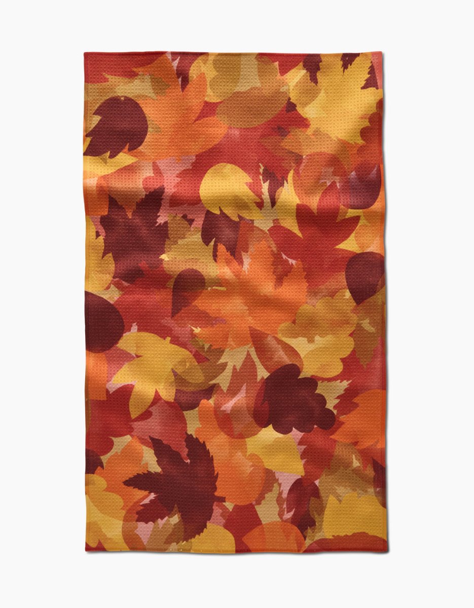 Watercolor Fallen Leaves Tea Towel - Pages & Parcels