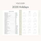 Waterfall 2026 Yearly Planner - Pages & Parcels