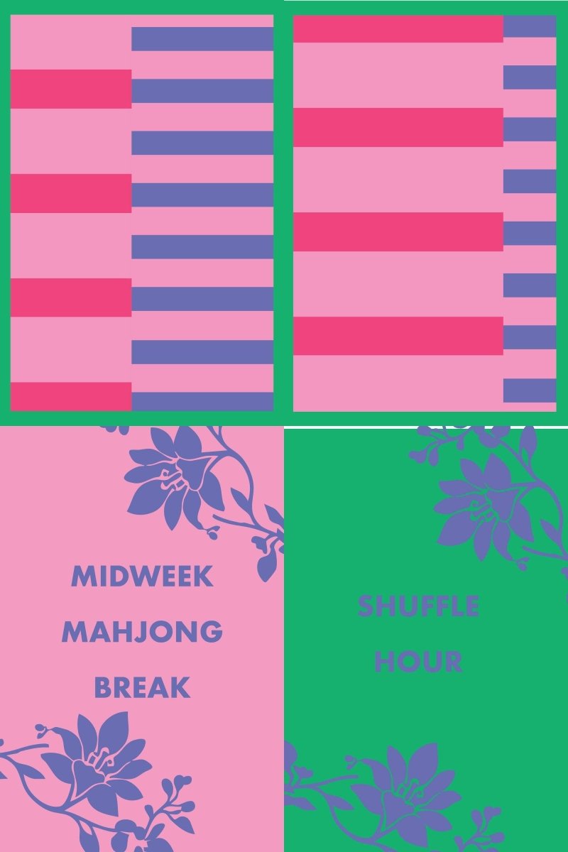 Weekday Stripes Mahjong Shufflers Set of 2 - Pages & Parcels