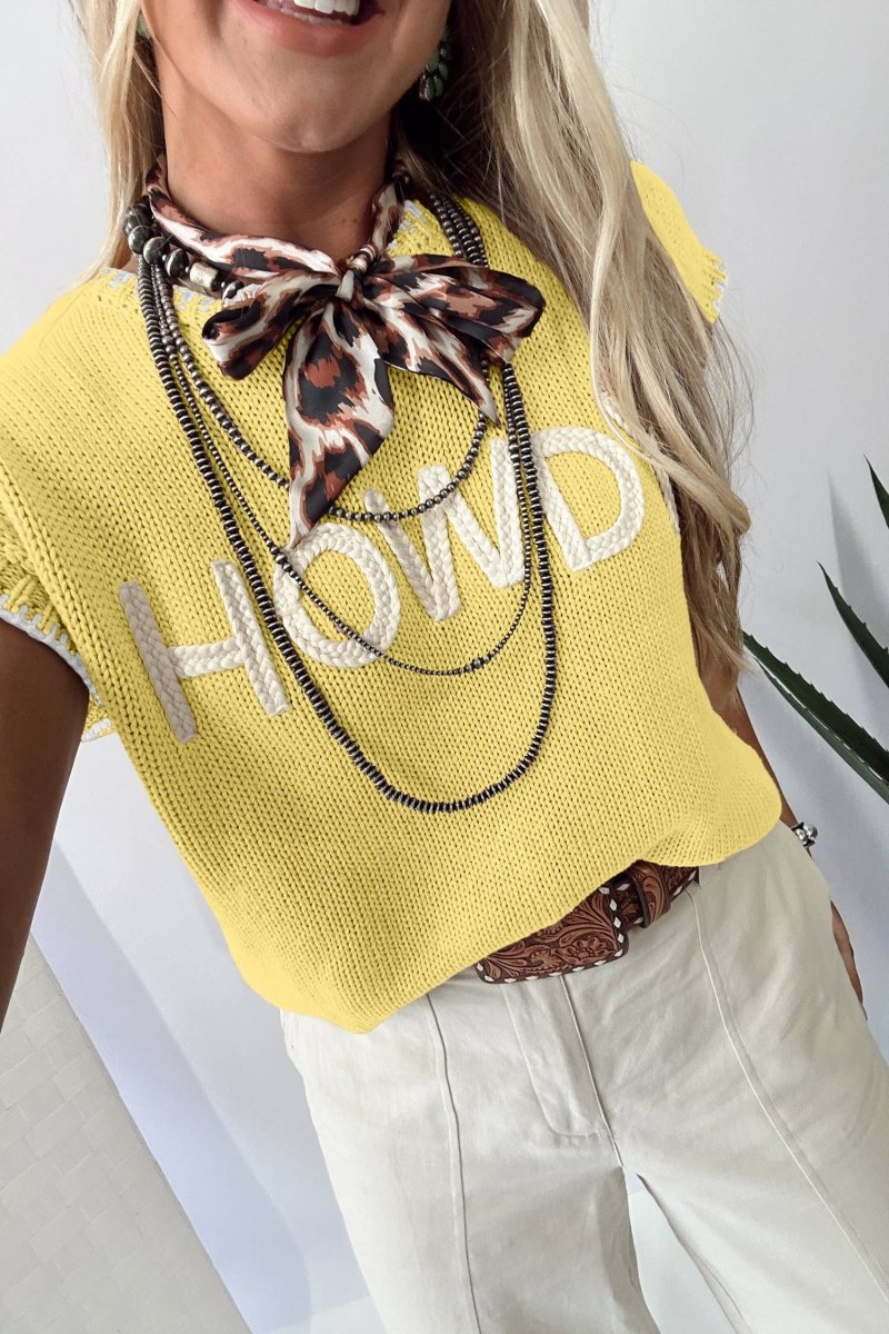 Western HOWDY Embroidered Knit Graphic Top - Pages & Parcels