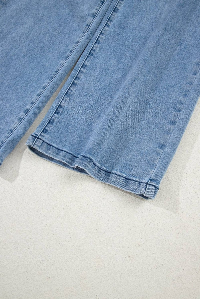 Western Washed Bow Knot Sash Wide Leg Jeans - Pages & Parcels