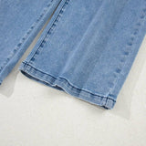 Western Washed Bow Knot Sash Wide Leg Jeans - Pages & Parcels