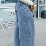 Western Washed Bow Knot Sash Wide Leg Jeans - Pages & Parcels