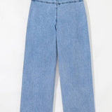 Western Washed Bow Knot Sash Wide Leg Jeans - Pages & Parcels