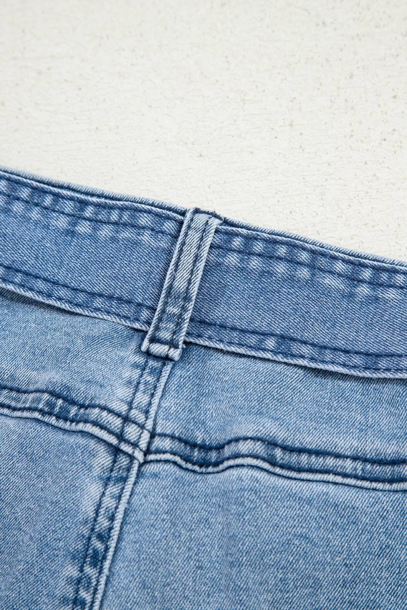 Western Washed Bow Knot Sash Wide Leg Jeans - Pages & Parcels