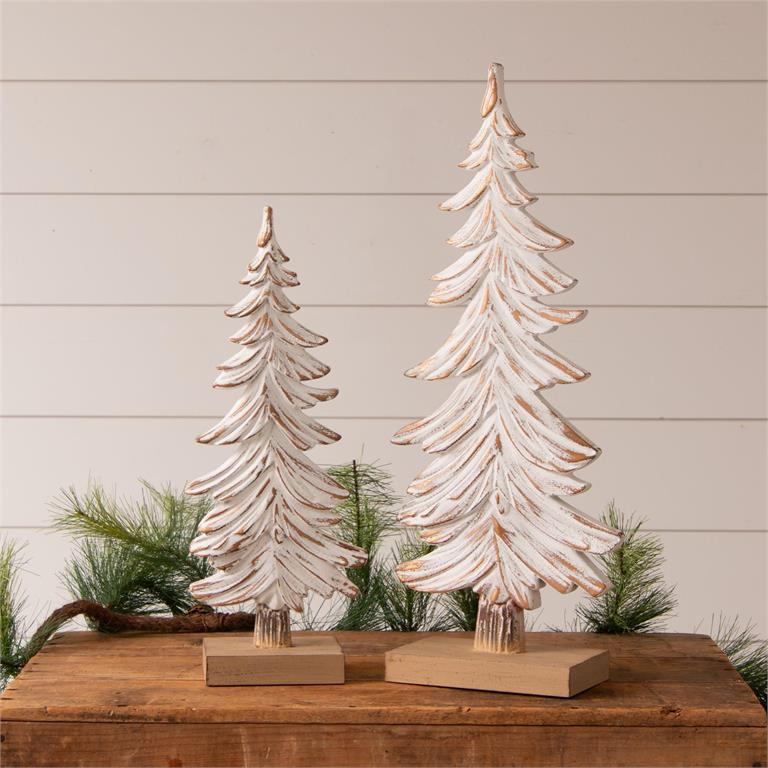 White Trees, Carved Distressed Wood Look - Pages & Parcels
