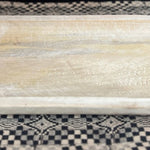 White Washed Wooden Oval Tray 18x8x1in - Pages & Parcels