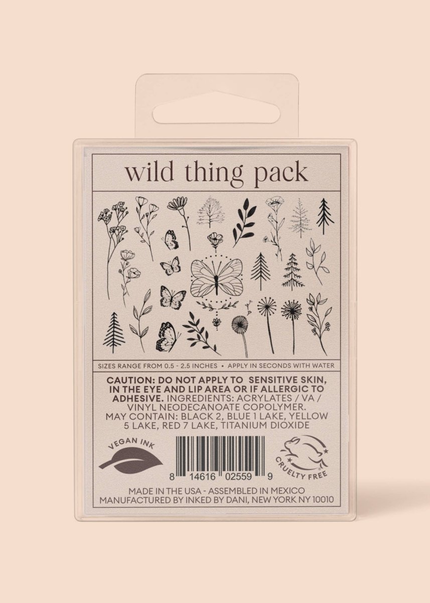 Wild Thing Temporary Tattoo Pack - Pages & Parcels