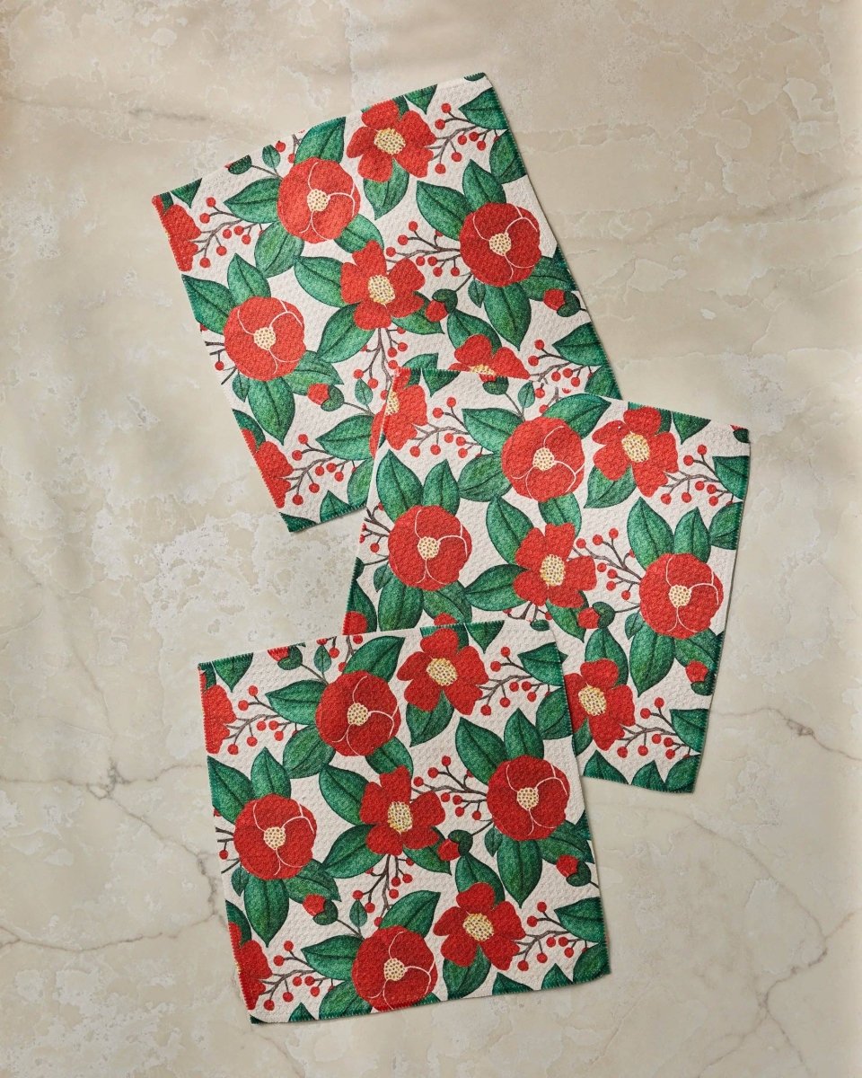 Winter Camellia Dishcloth Set - Holiday 2026 - Pages & Parcels