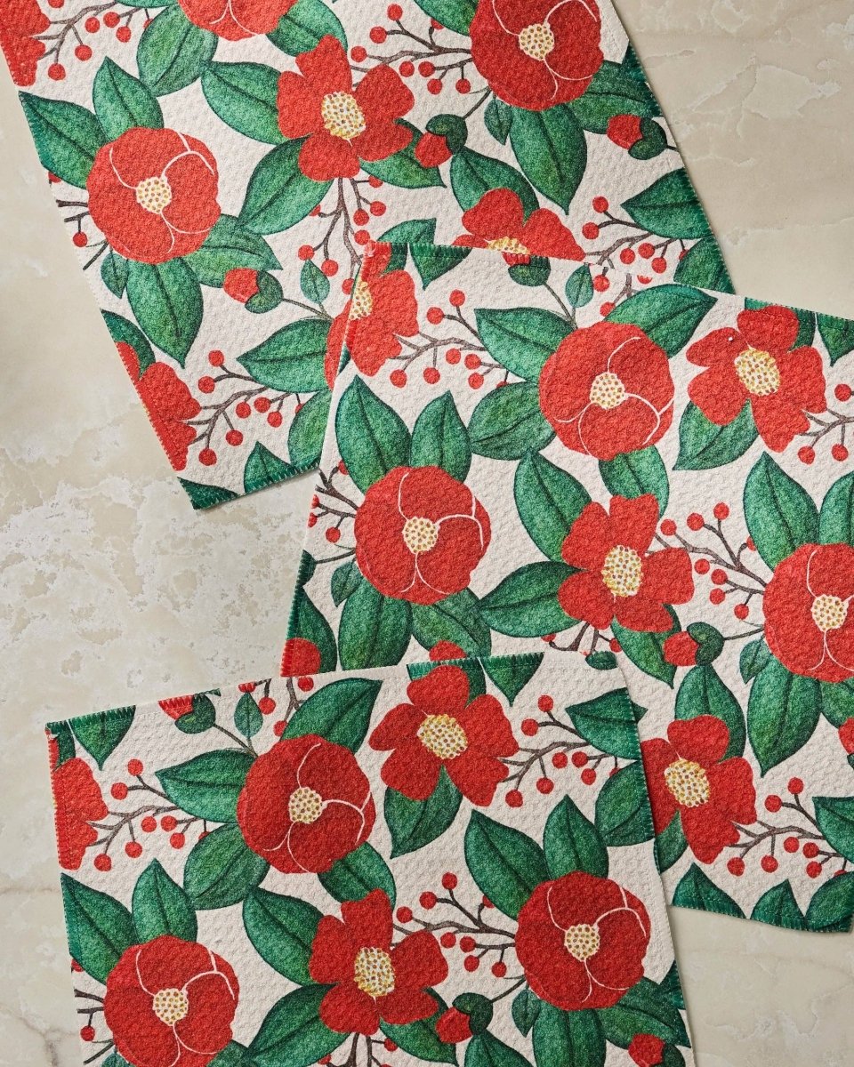 Winter Camellia Dishcloth Set - Holiday 2026 - Pages & Parcels