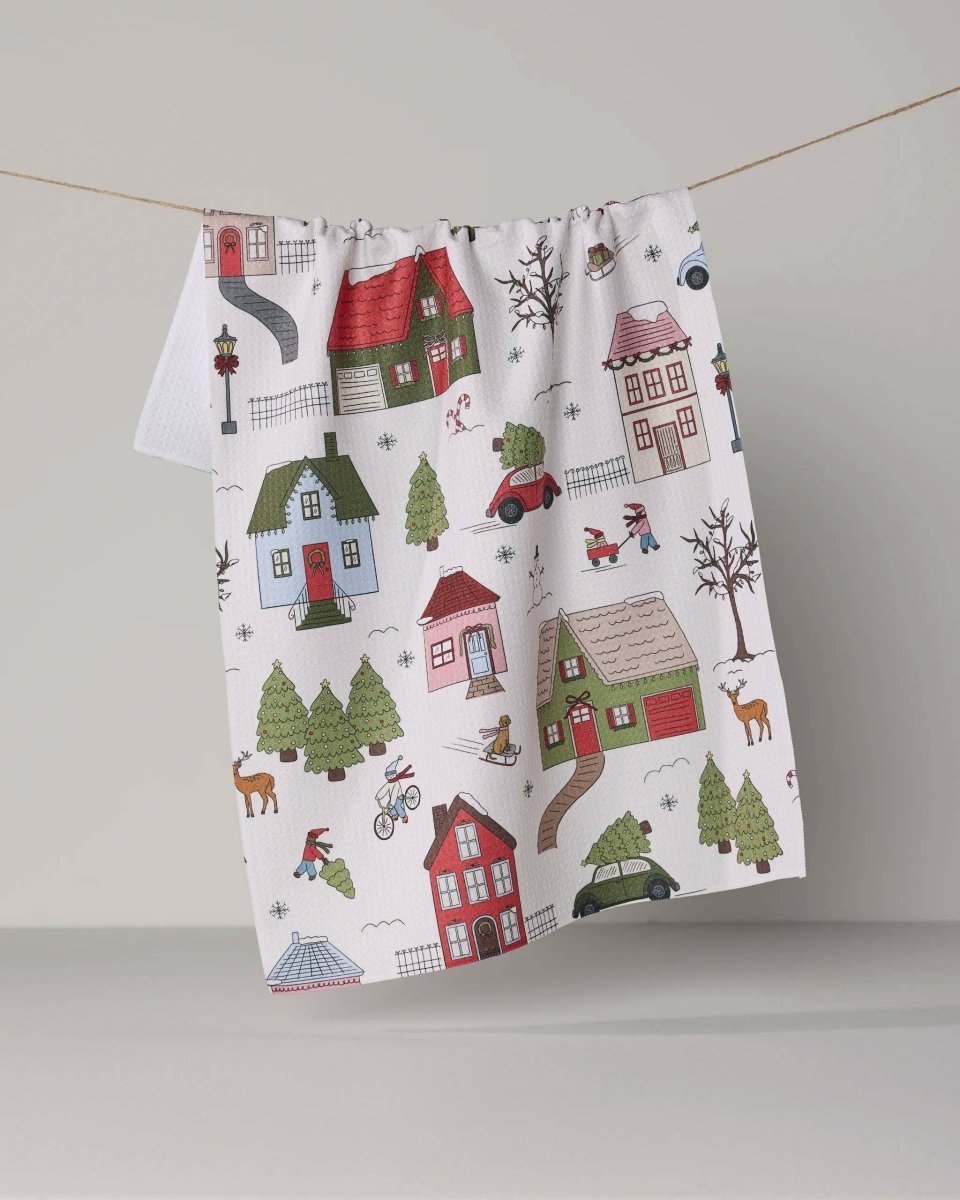 Winter Village Tea Towel - Holiday 2026 - Pages & Parcels