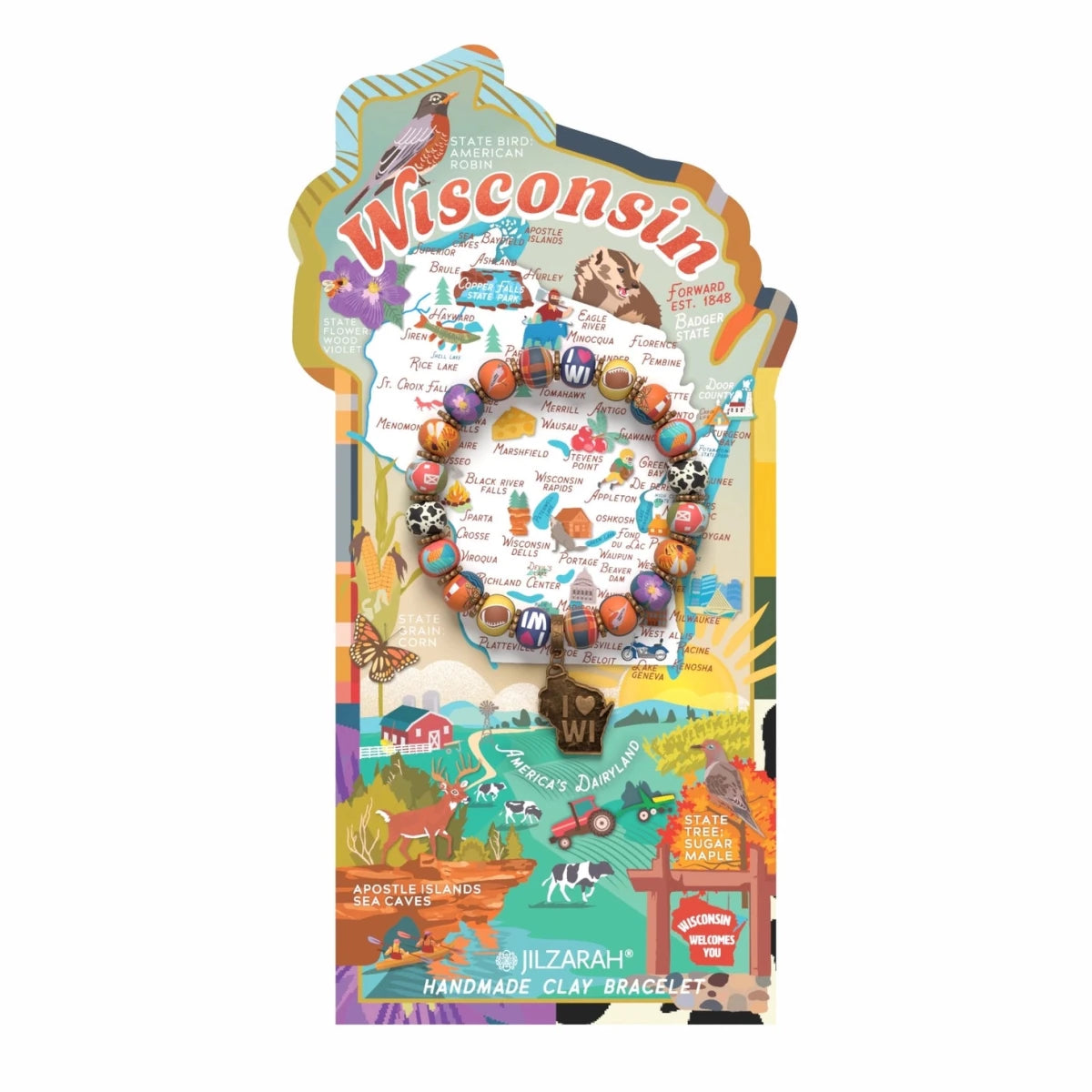 Wisconsin Places We Love Bracelet - Pages & Parcels
