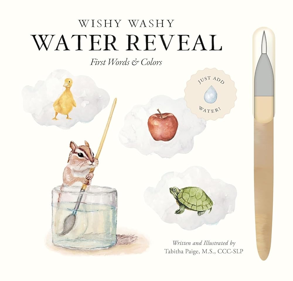 Wishy Washy (Water Reveal Edition): A Reusable Water Reveal Activity Book Teaching First Words and Colors cover image