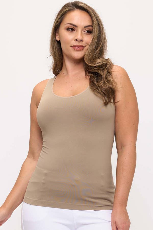Womens Reversible Seamless Tank W Built In Bra - Plus - Pages & Parcels