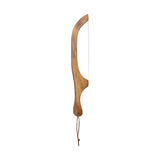 Wood Bread Bow Knife w/ Stainless Steel Blade & Faux Leather Tie, Natural
