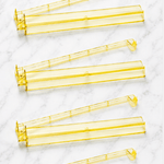 Yellow Acrylic Mahjong Tile Racks Racks with Pushers Set of 4, 17.5"W - Pages & Parcels