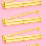 Yellow Acrylic Mahjong Tile Racks Racks with Pushers Set of 4, 17.5"W - Pages & Parcels