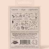 Zodiac Collection: Earth Signs Temporary Tattoo Pack - Pages & Parcels
